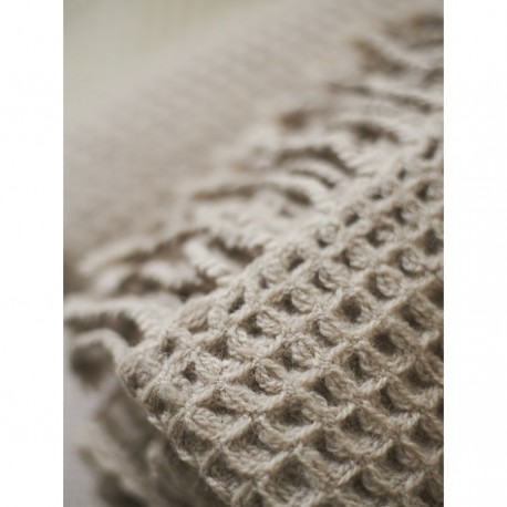 Плед из шерсти бежево-серого цвета из коллекции essential, 130х180 см