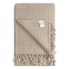 Плед из шерсти бежево-серого цвета из коллекции essential, 130х180 см
