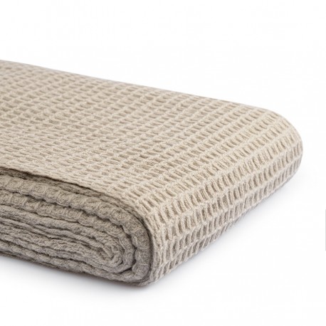 Плед из шерсти бежево-серого цвета из коллекции essential, 130х180 см