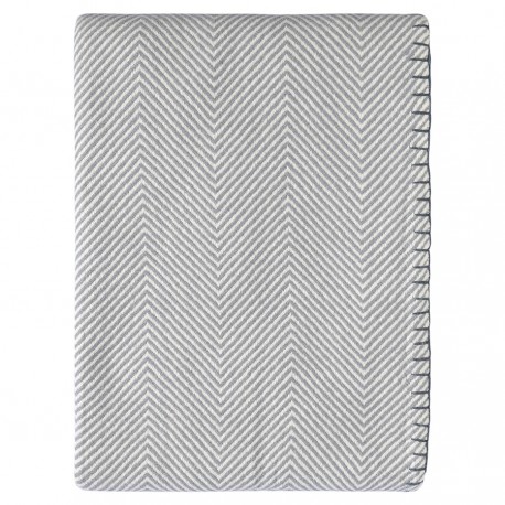 Плед из шерсти мериноса серого цвета из коллекции essential, 130х180 см