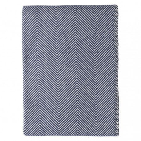 Плед из шерсти мериноса темно-синего цвета из коллекции essential, 130х180 см