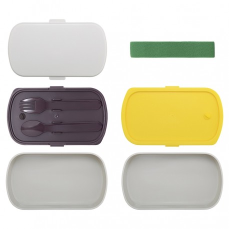 Ланч-бокс с приборами food time, 1 л, серый