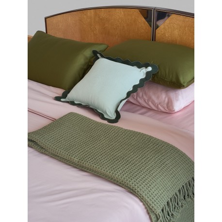 Плед из шерсти травянисто-зеленого цвета из коллекции essential, 130х180 см