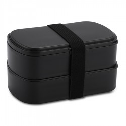 Ланч-бокс с приборами food time, 1 л, черный