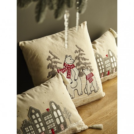 Подушка декоративная festive bears из коллекции new year essential, 45х45 см