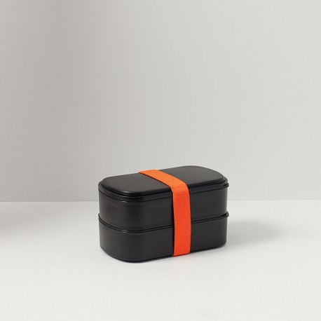 Ланч-бокс с приборами food time, 1 л, черный