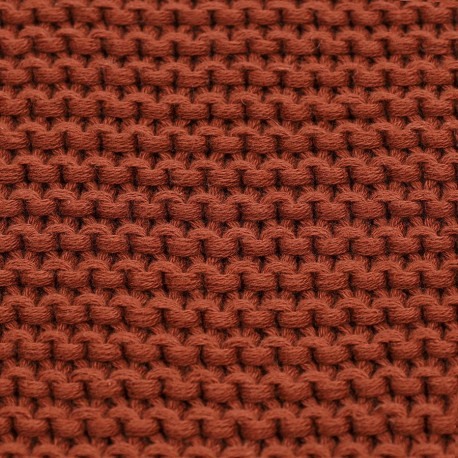 Плед из хлопка жемчужной вязки терракотового цвета из коллекции essential, 130х180 см