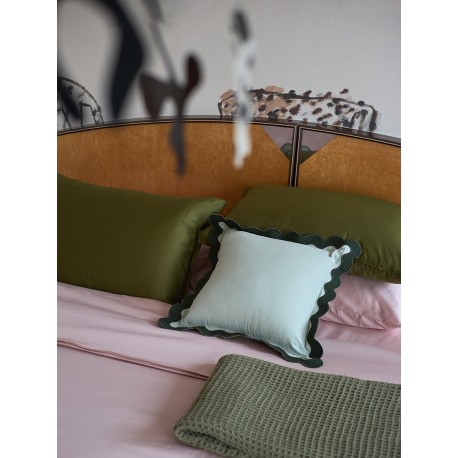 Чехол на подушку с контрастным кантом зеленого цвета из коллекции trendy ruffles, 40х40 см