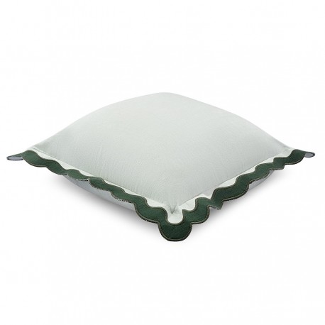Чехол на подушку с контрастным кантом зеленого цвета из коллекции trendy ruffles, 40х40 см