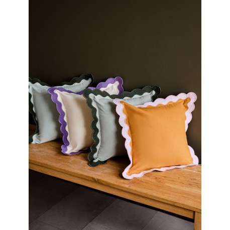 Чехол на подушку с контрастным кантом розового цвета из коллекции trendy ruffles, 40х40 см