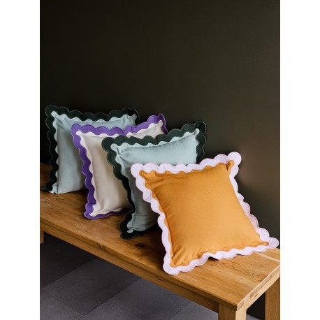 Чехол на подушку с контрастным кантом розового цвета из коллекции trendy ruffles, 40х40 см