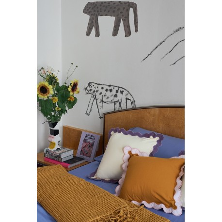 Чехол на подушку с контрастным кантом сиреневого цвета из коллекции trendy ruffles, 40х40 см