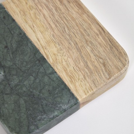 Wilmina набор из 4 подставок из зеленого камня и дерева