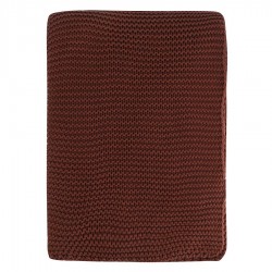 Плед из хлопка жемчужной вязки коричневого цвета из коллекции essential, 130x180 см