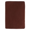 Плед из хлопка жемчужной вязки коричневого цвета из коллекции essential, 130x180 см