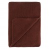 Плед из хлопка жемчужной вязки коричневого цвета из коллекции essential, 130x180 см