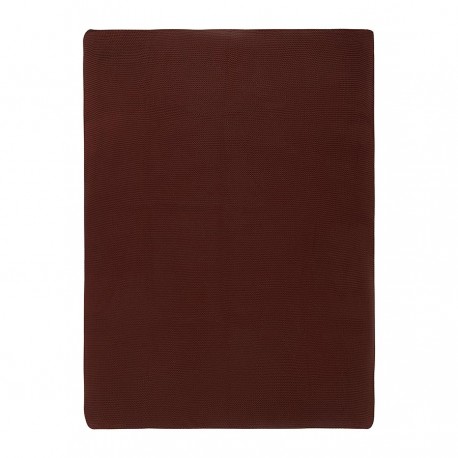 Плед из хлопка жемчужной вязки коричневого цвета из коллекции essential, 130x180 см