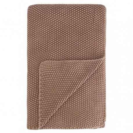 Плед из стираного хлопка цвета мокко из коллекции essential, 130x180 см