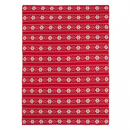 Плед из хлопка с новогодним рисунком frostwork из коллекции new year essential, 130x180 см