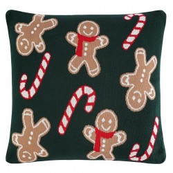 Подушка вязаная с новогодним рисунком gingerman из коллекции new year essential, 45x45 см