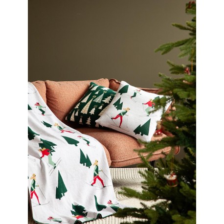 Подушка вязаная с новогодним рисунком let's ski из коллекции new year essential, 45x45 см