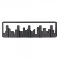Вешалка настенная skyline, 50 см, черная, 5 крючков
