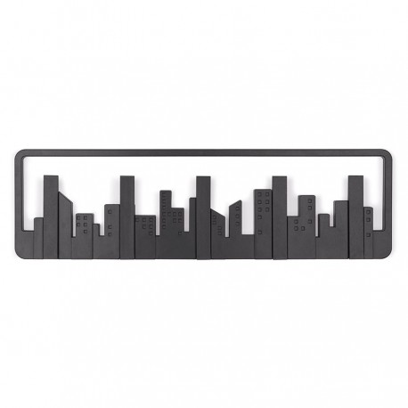 Вешалка настенная skyline, 50 см, черная, 5 крючков