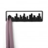 Вешалка настенная skyline, 50 см, черная, 5 крючков