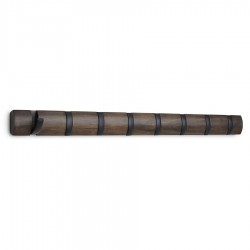 Вешалка настенная flip, 84,5 см, черная/орех, 8 крючков