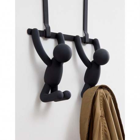 Вешалка надверная buddy, 21,6 см, черная, 2 крючка