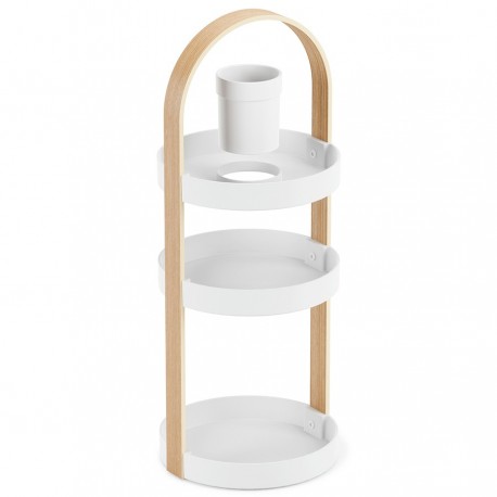 Полка-органайзер bellwood, белая/натуральное дерево