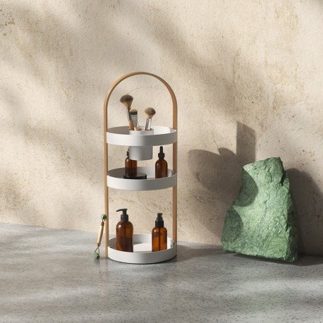 Полка-органайзер bellwood, белая/натуральное дерево