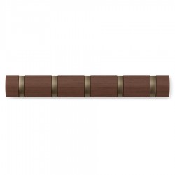 Вешалка настенная flip, 50,8 см, коричневая, 5 крючков