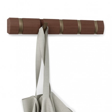 Вешалка настенная flip, 50,8 см, коричневая, 5 крючков