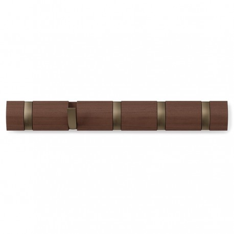 Вешалка настенная flip, 50,8 см, коричневая, 5 крючков