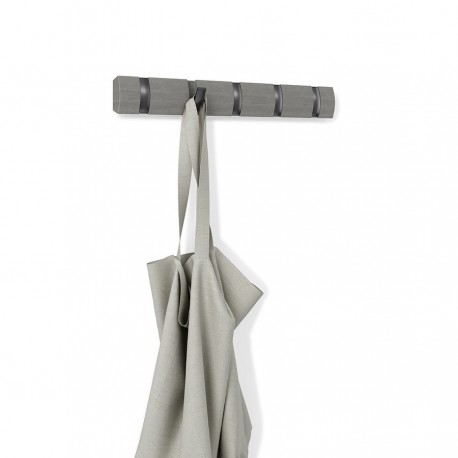 Вешалка настенная flip, 5 крючков, серая