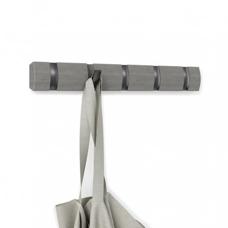Вешалка настенная flip, 5 крючков, серая