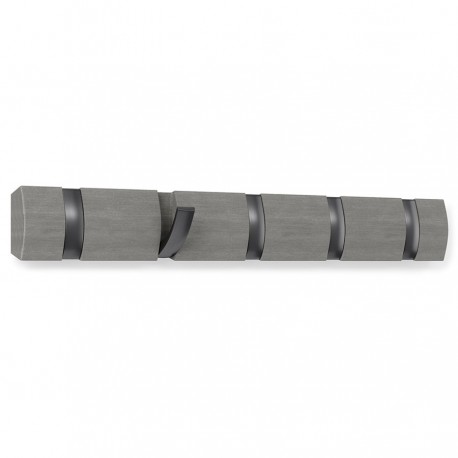 Вешалка настенная flip, 5 крючков, серая