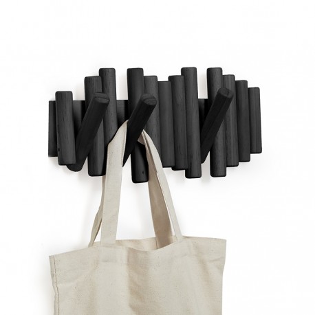 Вешалка настенная picket, 5 крючков, черная