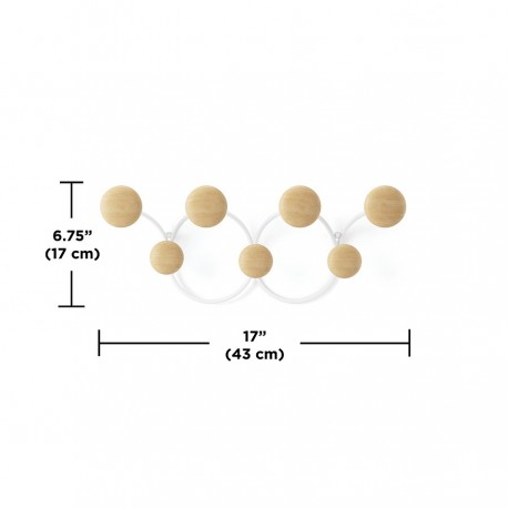 Вешалка настенная dotsy, белая/натуральное дерево