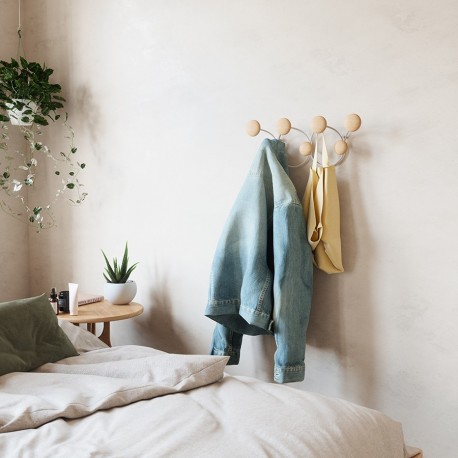 Вешалка настенная dotsy, белая/натуральное дерево