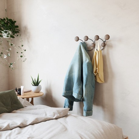 Вешалка настенная dotsy, черная/орех