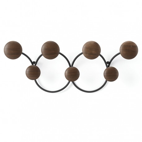 Вешалка настенная dotsy, черная/орех