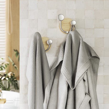 Вешалка настенная melody, 2 крючка, натуральное дерево/никель