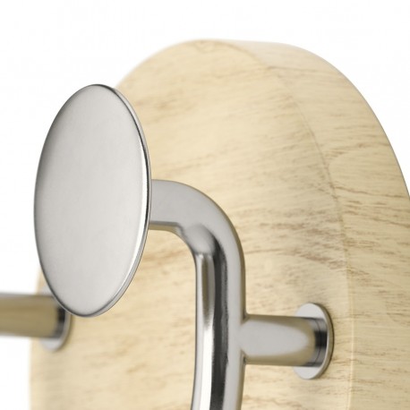 Вешалка настенная melody, 2 крючка, натуральное дерево/никель