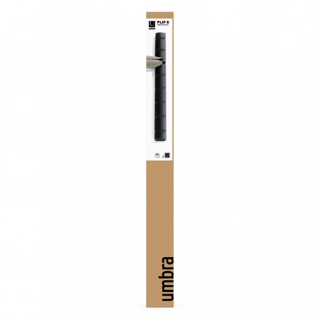 Вешалка настенная flip, 8 крючков, черная