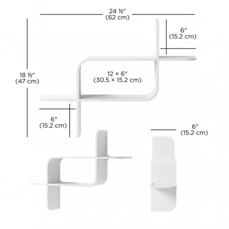 Полка настенная montage, белая