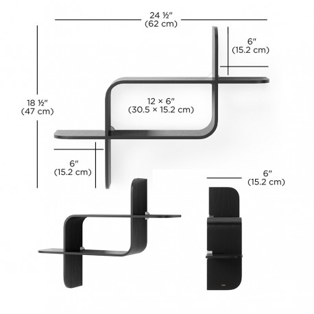 Полка настенная montage, черная