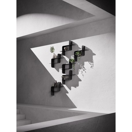 Набор металлических настенных полок montage, 2 шт., черные