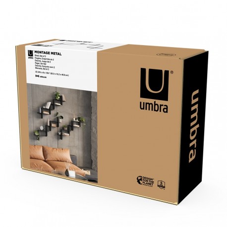 Набор металлических настенных полок montage, 2 шт., черные